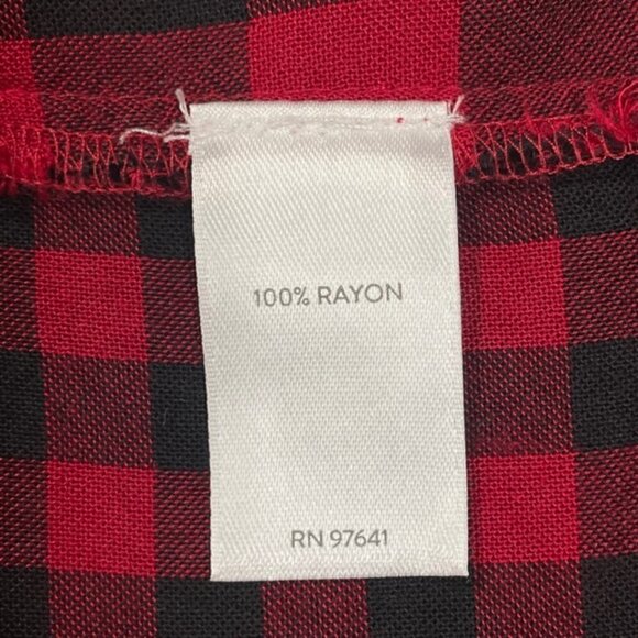 J. JILL Red Black Buffalo Plaid Long Sleeve Shirt - Size Small - Picture 7 of 8
